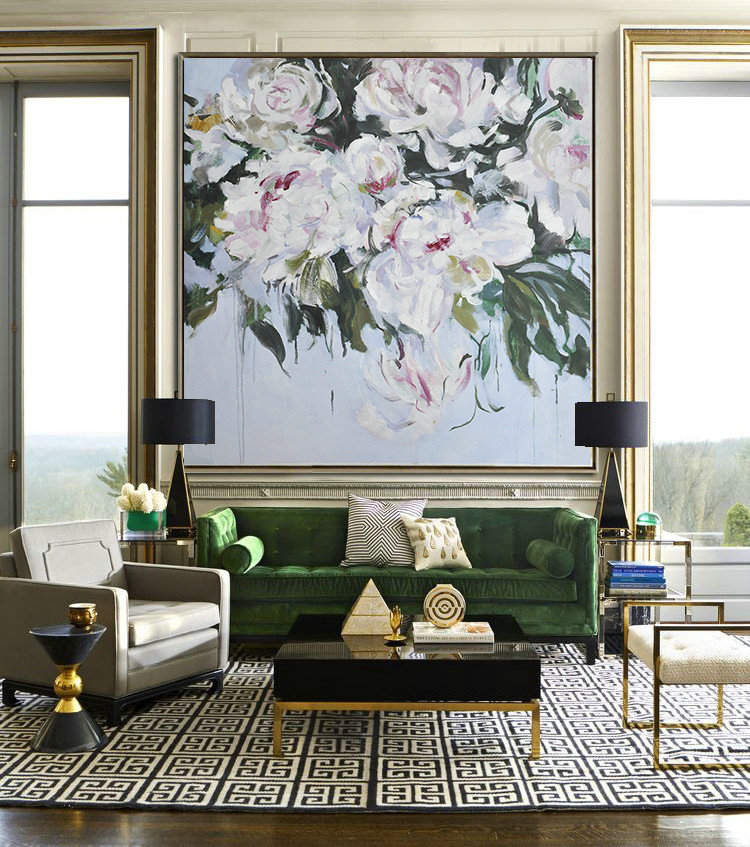 Abstract Flower Oil Painting Large Size Modern Wall Art #ABS0A9 - Click Image to Close